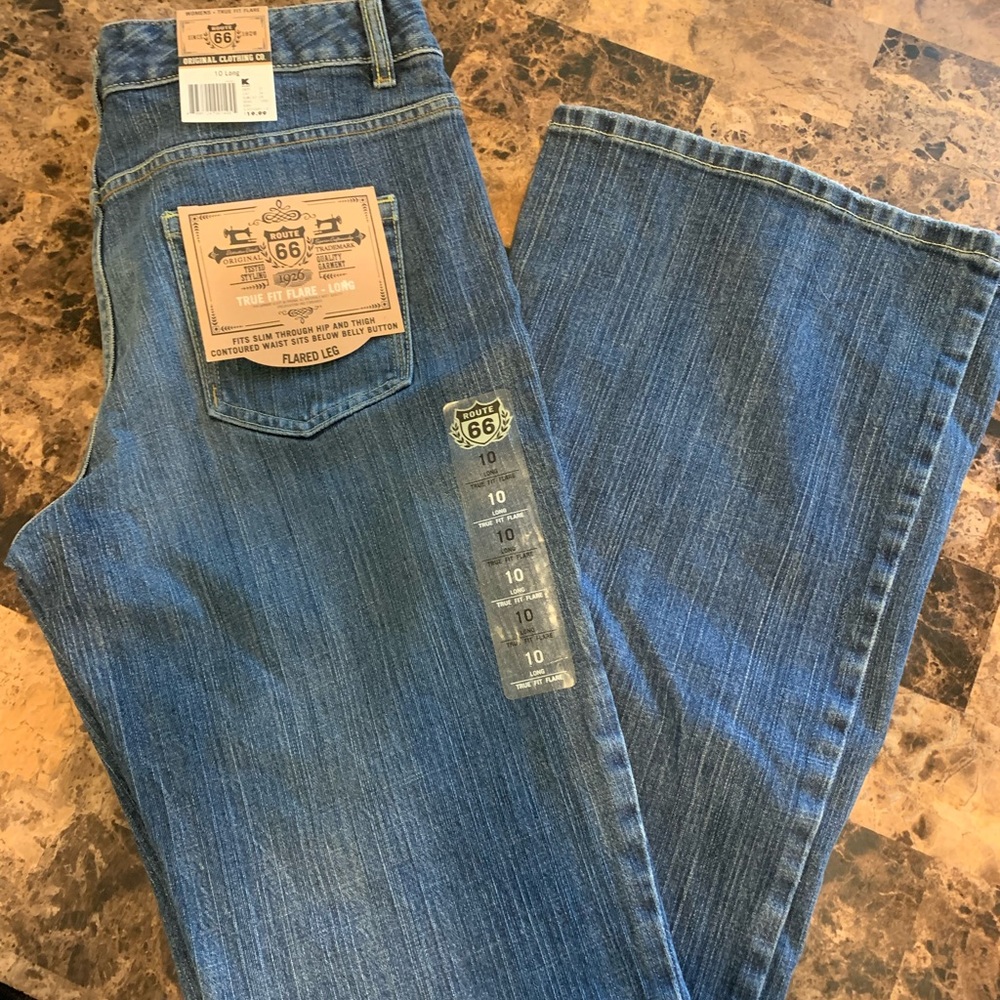 Route 66 flare jeans.